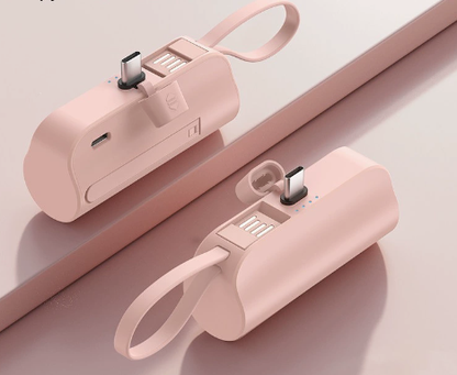 5000mAh Portable Charger with Built-In Cable